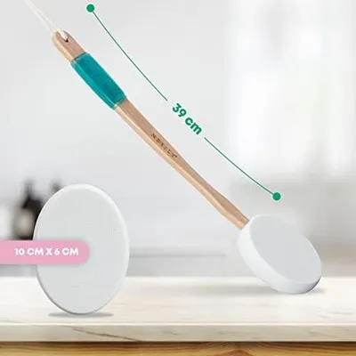Produktbild von NESILY® Rücken-Eincremehilfe mit 4 Pads und 39 cm langem Holzgriff zum selbstständigen Eincremen