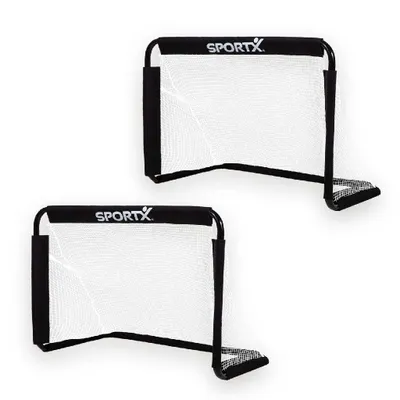 Image de SportX Metalen Voetbaldoelen 78x56x45 cm 2 Stuks Zwart