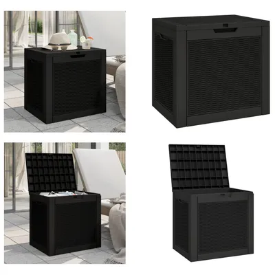 Immagine prodotto di vidaXL Cassetta da giardino nera 55,5x43x53 cm in polipropilene - Cassapanca da giardino - Cassetta da giardino - Cassetta portaoggetti