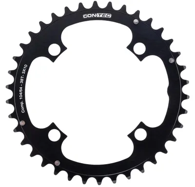 Produktbild von CONTEC Kettenblatt "C.Drive" 4-Arm, 9-/1 38 Zähne, 104 mm Lochkreis, Aluminium 5083, schwarz