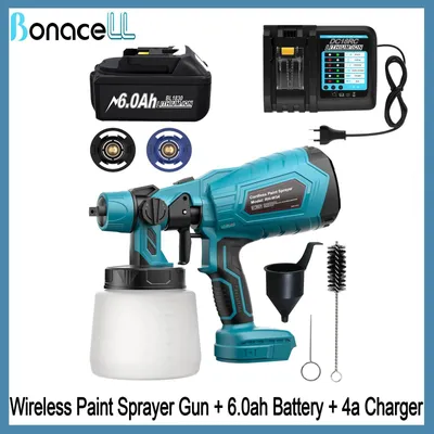 Produktbild von Akku-Farbsprühpistole, für 18V Makita-Akkus, himmelblau, für Wand & Auto
