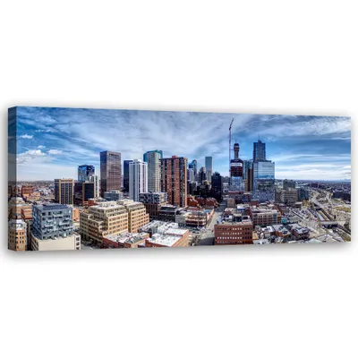 Produktbild von Leinwandbild Gebäude in New York 90x30 Feeby Grau bild für die wand bereit zum aufhängen