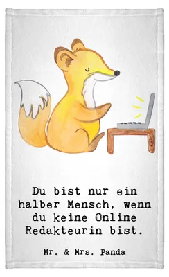 Produktbild von Mr. & Mrs. Panda Handtuch Online Redakteurin Herz - Weiß - Geschenk, Gästetuch, Gästehandtuch 30x50, Mini-Handtuch, Frotteetuch, Klein