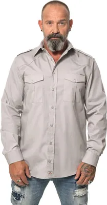 Produktbild von ROCK-IT Apparel Herren Langarm Hemd - Worker Shirt – Regular Fit 4X-Large Charcoal