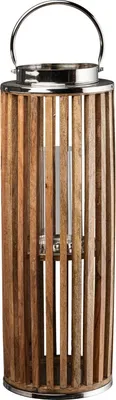 Produktbild von Windlicht - Braun - Holz - Metall - 23 x 75 cm - mit Griff