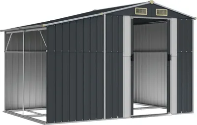 Image de vidaXL Abri de jardin anthracite 277x192,5x179 cm Acier galvanisé