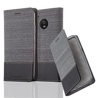 Immagine prodotto di Cadorabo Custodia per Motorola MOTO G5 PLUS Custodia protettiva in grigio Custodia per cellulare Custodia a libro Cover