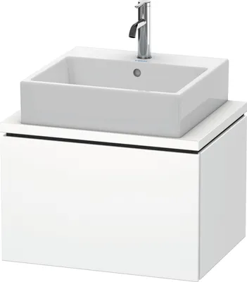 Produktbild von Konsolenunterschrank L-CUBE 400x620x477mm weiß supermatt weiß supermatt