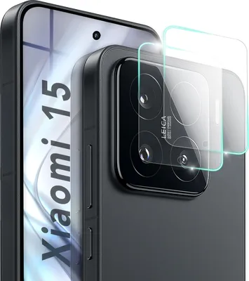 Immagine prodotto di Vetro di protezione della fotocamera per Xiaomi 15 - 2x vetro temperato, antigraffio, antipolvere, compatibile con la custodia, protezione della fotocamera - trasparente
