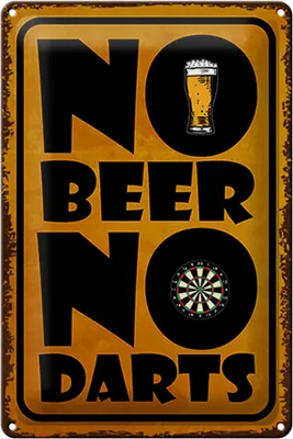 Produktbild von Blechschild No Beer No Darts, 30 x 20 cm, Blechschilder Spruch Sport Hobby