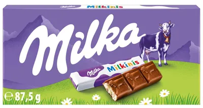Produktbild von Milka Schokolade Milkinis 88 g, Milchschokolade, 88 g, 2415 kJ, 580 kcal, 38 g, 22 g