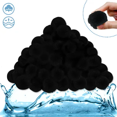 Zdjęcie produktu dla LZQ Kulki filtracyjne 1400g kulki filtracyjne materiał filtracyjny zastępuje 50 kg piasku filtracyjnego do basenu, basenu, pompy filtracyjnej, filtra piaskowego do akwarium, czarny