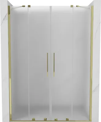 Produktbild von Mexen Velar Duo Schiebeduschtür 150 cm, Mattglas, Gold - 871-150-000-32-50