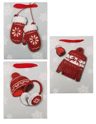 Produktbild von 3er Set 3D Glitzermotiv Geschenktasche Geschenktüte mit Tragegriff