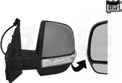 Produktbild von VAN WEZEL 1638817 Außenspiegel Seitenspiegel Links für FIAT DOBLO Kasten/Kombi (263) Konvex Beheizt Grundiert