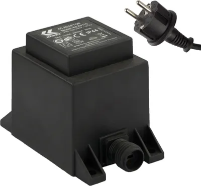Produktbild von Netzteil 30 Watt IP44 | LED-Trafo | Transformator 230V auf 12V | Netzkabel 2-Pin-Stecker | 12V Adapter | Niederspannung für LED-Lichterketten