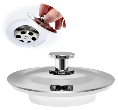 Produktbild von Universeller Abflussstopfen aus Edelstahl, Ersatz für Waschbeckenstöpsel, leichter Griff für 42-44 mm, Abflussstopfen für Küchenspülen und Badewannen