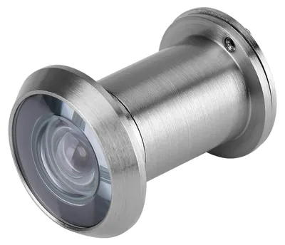 Productafbeelding van Beveiligingsglas voor deuren, 220 graden, groothoeklens (zilverkleurig, geborsteld)