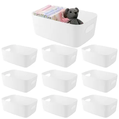Obrázek produktu pro 10 kusů plastových úložných boxů s rukojeťmi, rozměry 30 x 20,5 x 12,5 cm