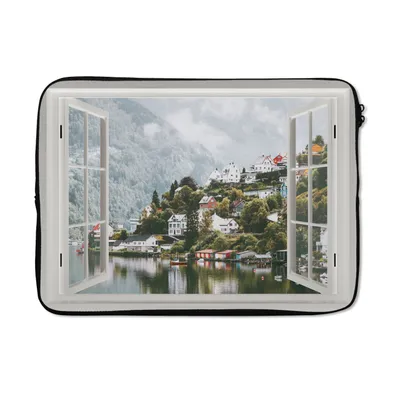 Produktbild von MuchoWow® Laptop Hülle 14 ZollAussicht - Wasser - Winter Laptoptasche - Laptoptasche - Stoßsicher - Schutzhaube
