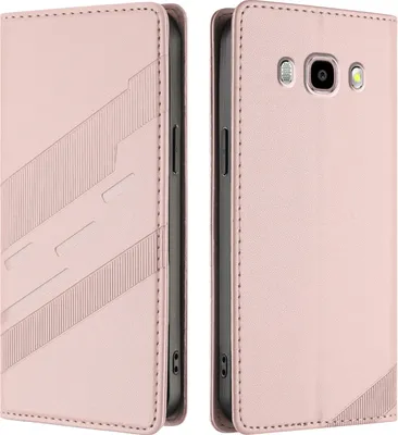 Produktbild von Hülle für Samsung Galaxy J5 2016, Kunstleder Brieftaschen Handyhülle mit Kartenfach und Standfunktion Pink