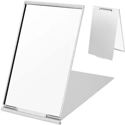 Obrázek produktu pro Kompaktní cestovní zrcátka 10 × 7 cm, přenosná, kosmetická zrcátka, ultratenká a odolná zrcátka na cesty, do kanceláře, na kempování a na líčení.