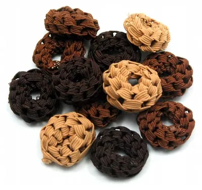 Produktbild von Haargummis "Oponki" Braun Beige Mix 12 Stück