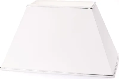Image de Abat-jour de qualité supérieure Abat-jour en tissu blanc avec bord chromé rectangulaire