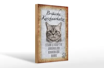 Produktbild von Holzschild Spruch 20x30cm britische kurzhaarkatze Schild