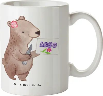 Produktbild von Mr. & Mrs. Panda Teetasse Werbetechnikerin Herz - Weiß - Geschenk, schöne tasse, Trinkbecher, Kaffeetasse, Kaffeebecher, Becher