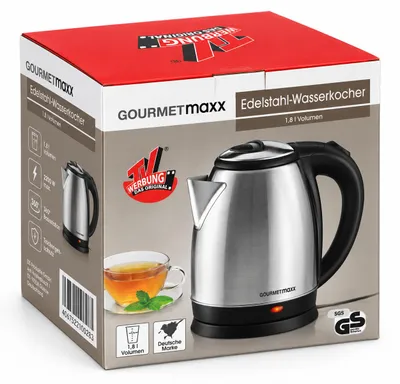 Produktbild von GOURMETmaxx Edelstahl-Wasserkocher 1,8 L mit 1500 W, 360° Basis und Abschaltautomatik