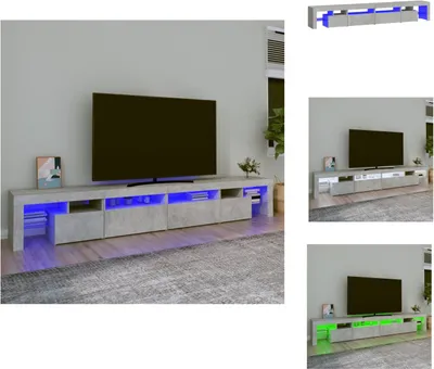 Produktbild von vidaXL TV-Schrank mit LED-Leuchten Betongrau 260x36,5x40 cm -  TV-Möbel