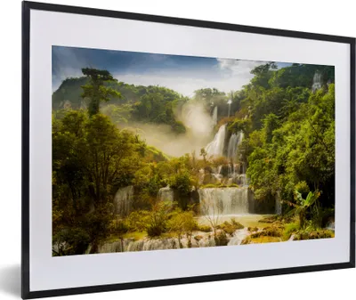 Produktbild von MuchoWow® MuchoWow® Gerahmtes Poster Thailand - Wasserfälle - Tropen 60x40 cm - Poster mit zchwarzem Bilderrahmen - Schlafzimmer - Plakat in Rahmen - Drucken