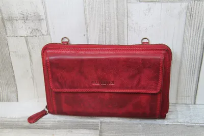 Produktbild von Old River weiche rote Lederbörse-Handtasche Kombi Used-Optik