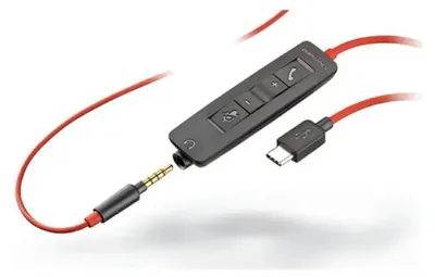 Produktbild von HP Poly Blackwire 3225 USB-C Stereo-Headset + 3.5-mm-Stecker + USB-C/A-Adapter, Kabelgebunden, Büro/Callcenter, 200 - 6800 Hz, 119 g, Kopfhörer, Schwarz