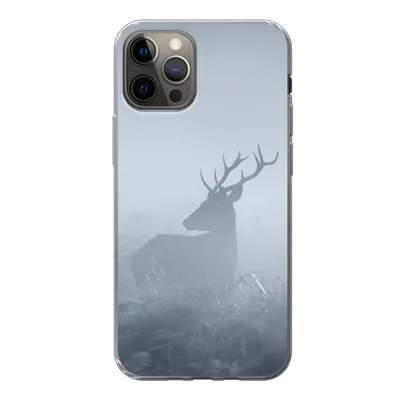 Produktbild von MuchoWow® Handyhülle Schutzhülle Hülle für iPhone 13 Pro Hirsche - Nebel - Wald Silikon Softcase Handy Hülle - Handy-Tasche