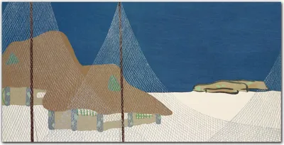 Produktbild von Coloray Bild aus Leinwand 120x60 Leinwand Dekoration - Schneehütte Himmel