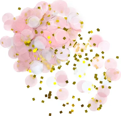 Produktbild von Oblique Unique Papier Konfetti 1000 Stk Tischdeko für Geburtstag Party Jubiläum JGA Schuleinführung - rosa weiß gold