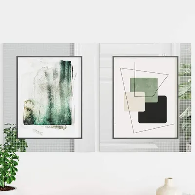 Produktbild von Geometrische Spiegel-Mosaikfliese, 3 Stück, Silber, 100 x 4 cm, Glas, Möbel- und Raumteilerzubehör, 0.45 kg
