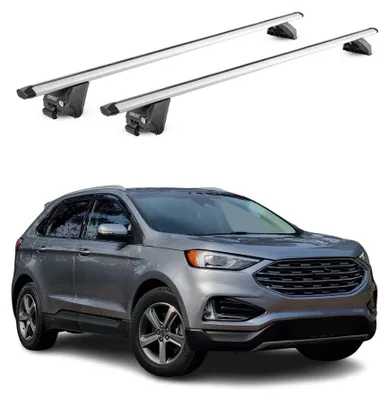 Produktbild von Dachträger Grundtäger für Ford Edge 2016-2021 100kg Aluminium Silber 2tlg ABE, KI-generiertes Bild