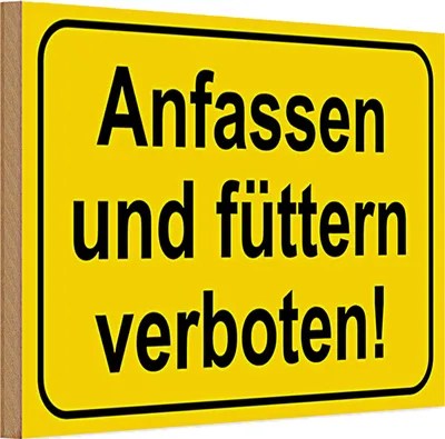 Produktbild von Holzschild Hinweis 30x20cm Anfassen und füttern verboten