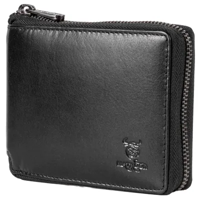 Produktbild von MATADOR BADALONA Damen Herren Leder Geldbörse RFID Vintage Schwarz