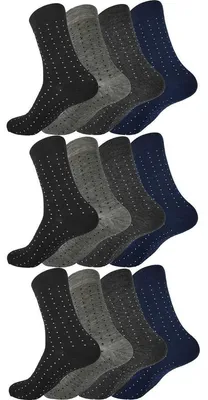 Produktbild von 12 Paar Herren Socken in klassischer Form Freizeit Anzug Business, 12 Paar, Mix3/39-42