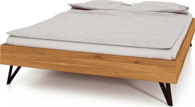 Produktbild von Bett GOLO 160 x 190 aus Massivholz, ohne Kopfteil, Naturgeölt