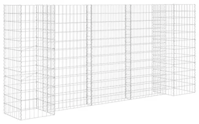 Productafbeelding van vidaXL H-vormige plantenbak van gaasstaal, 260x40x120 cm