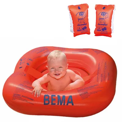 Produktbild von BEMA® Original Schwimmsitz Schwimmhilfe Schwimmflügel, Orange 2er Set - bis 11 kg