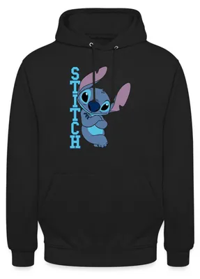 Produktbild von Lilo & Stitch | Stitch Mit Schriftzug Uni Hoodie, XL, Schwarz