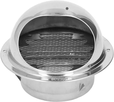 Produktbild von Universal Lüftungsgitter Außenwand Rund, Edelstahl 304 Kugelhaube für Abluft & Zuluft, Wetterschutz Ablufthaube für Lüftungsanlagen & Trockner