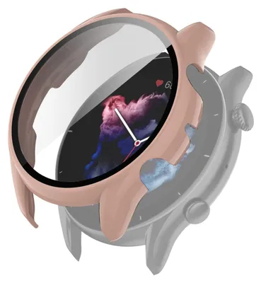 Obrázok produktu pre Pre Amazfit GTR 3 / GTR 3 Pro 2 v 1 TPU silikónové puzdro + tvrdené sklo Pink