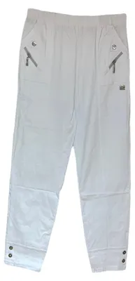 Immagine prodotto di Pantaloni elasticizzati in bianco, comodi ed eleganti